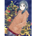 クリスマスツリーと少女