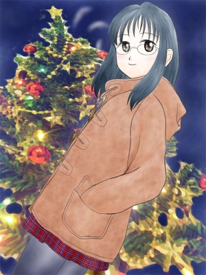 クリスマスツリーと少女