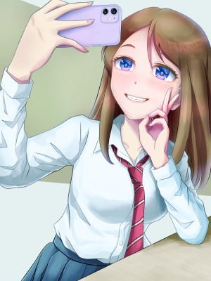 自撮り練習中の女の子
